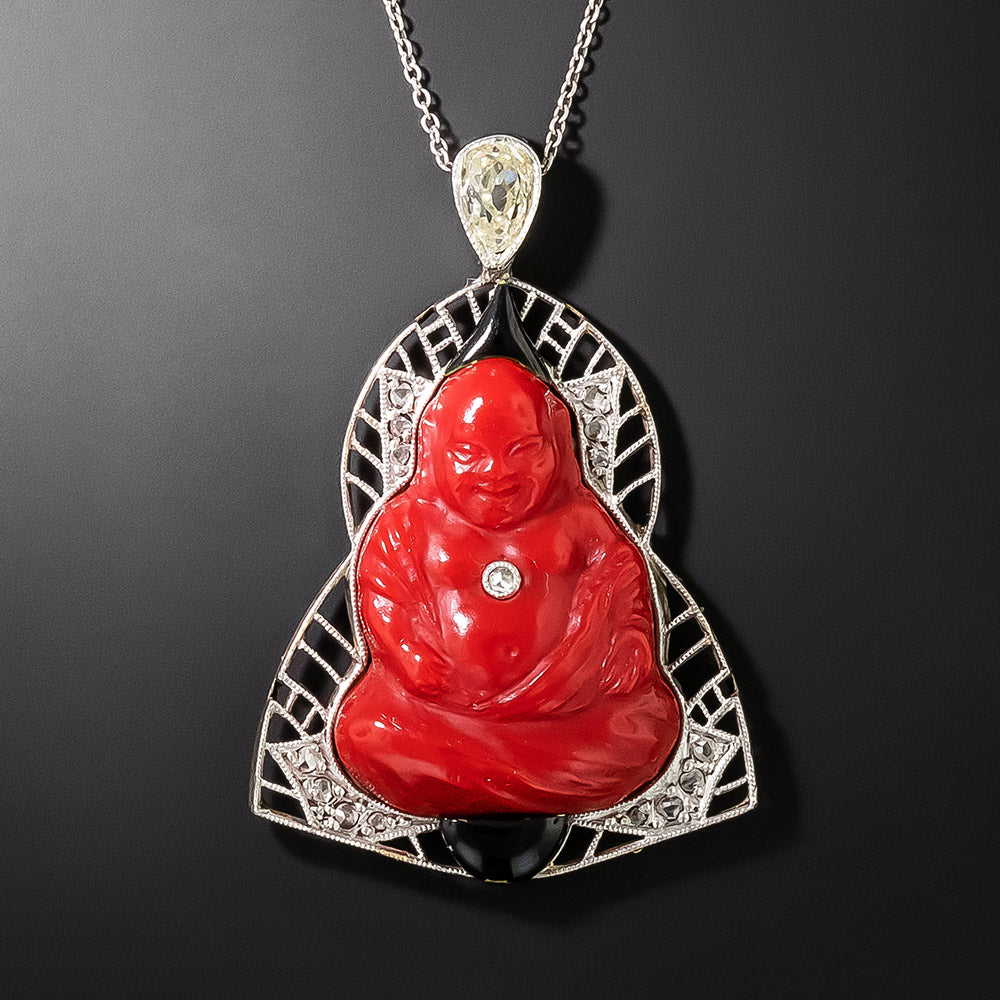 French Art Deco Buddha Necklace - 3