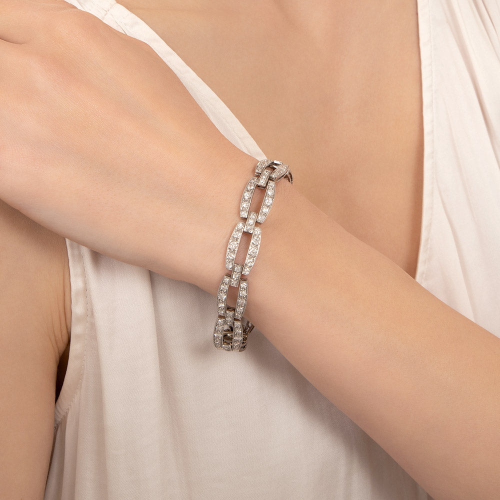 French Art Deco Diamond Bracelet - 4