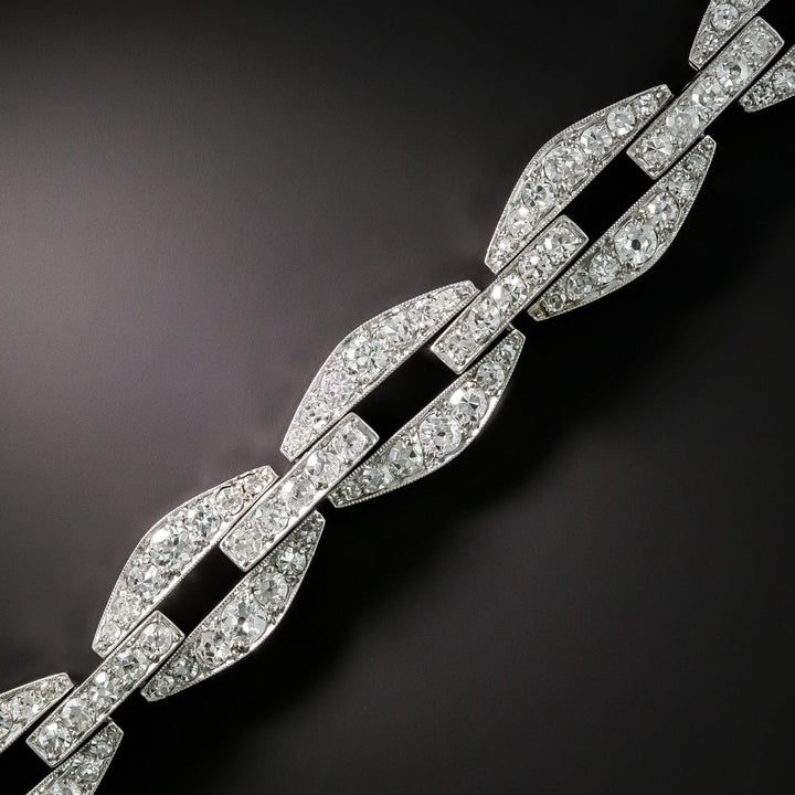French Art Deco Diamond Link Bracelet