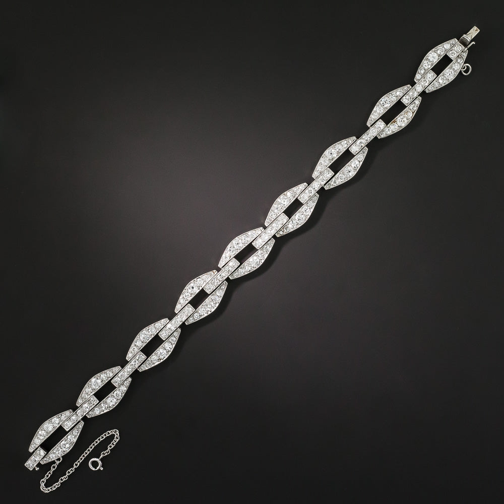 French Art Deco Diamond Link Bracelet - 3