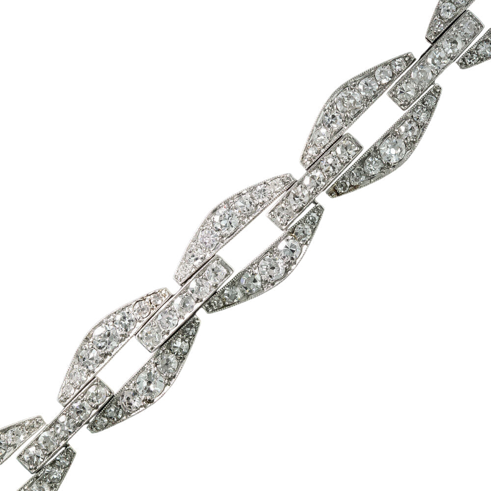 French Art Deco Diamond Link Bracelet - 3