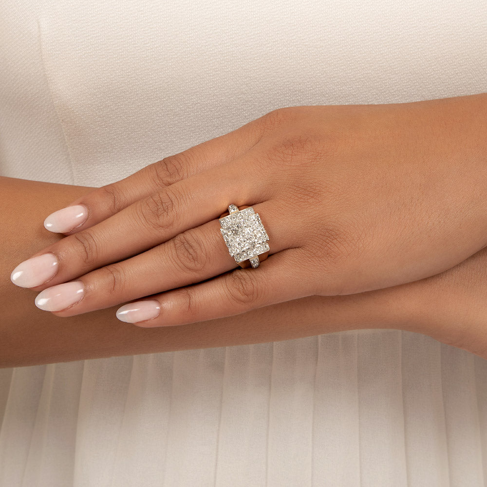 French Art Deco Diamond Ring, Size 6 3/4 - 5