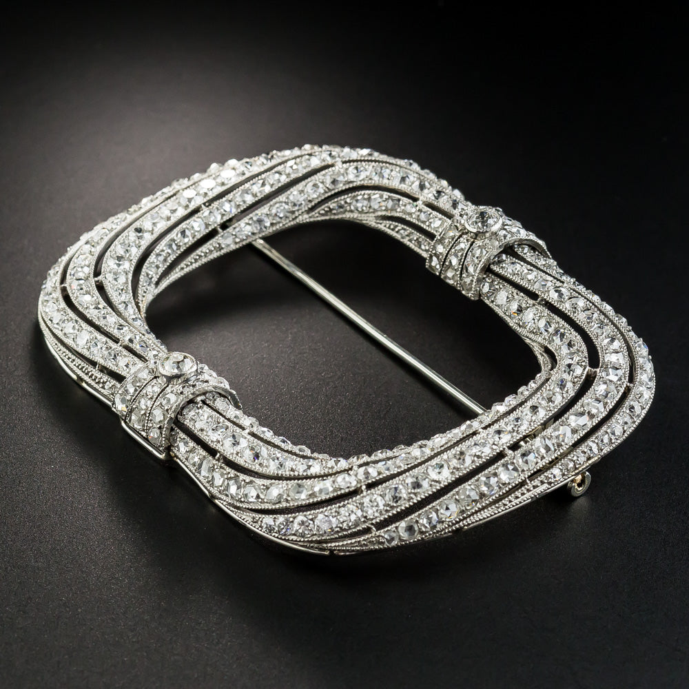 French Art Deco Large Diamond Brooch - 3