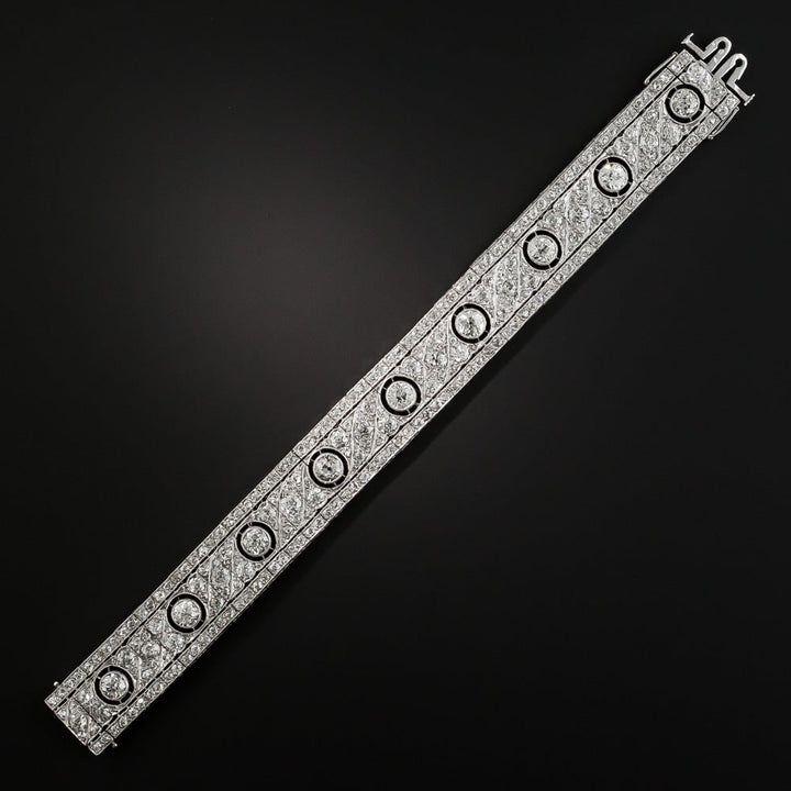 French Art Deco Platinum Diamond Bracelet - 20.00 Carats