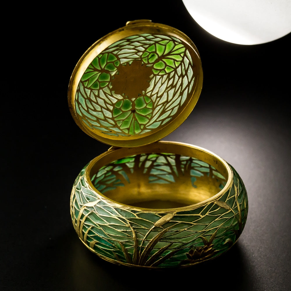 French Art Nouveau Plique-à-Jour Pill Box - 13