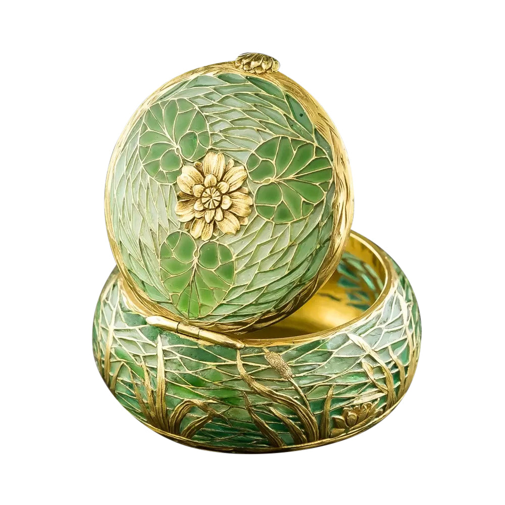 French Art Nouveau Plique-à-Jour Pill Box - 2