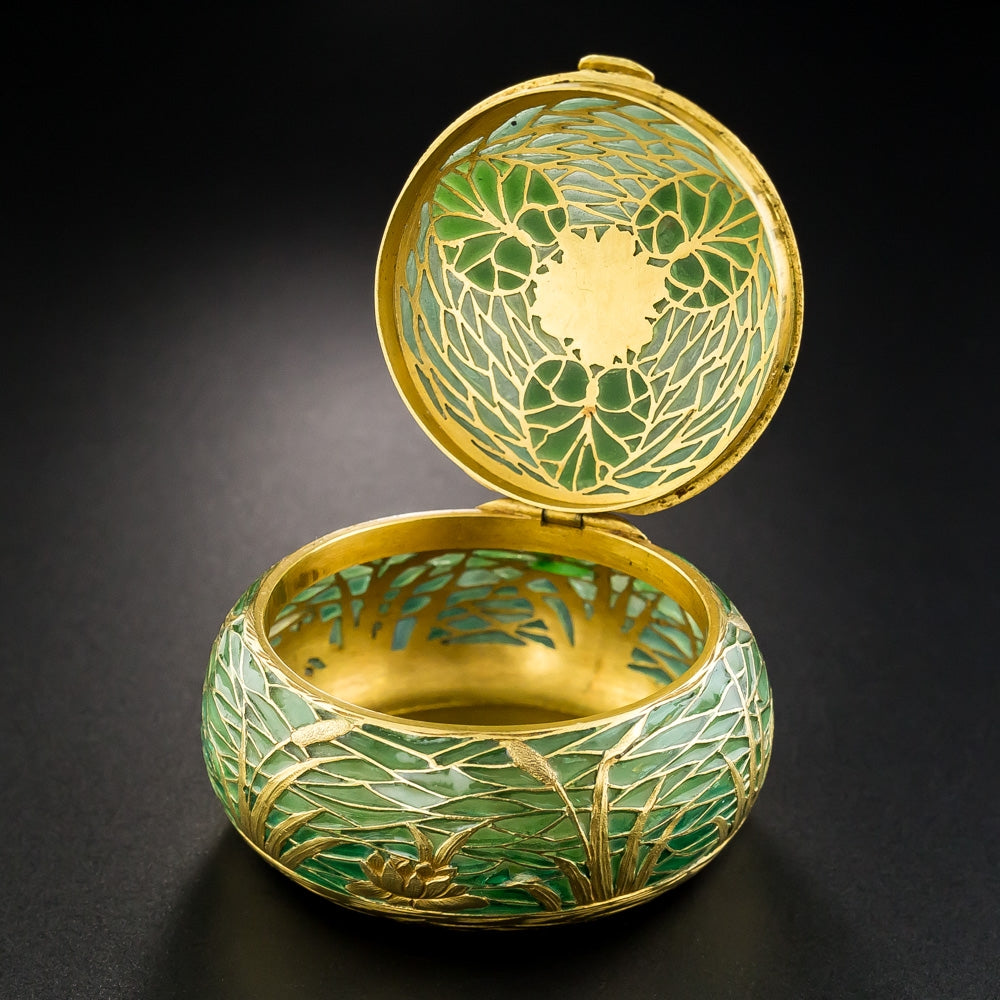 French Art Nouveau Plique-à-Jour Pill Box - 5