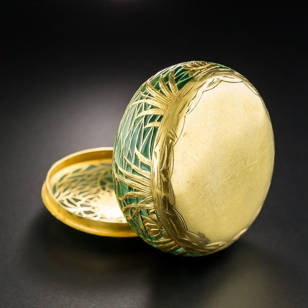 French Art Nouveau Plique-à-Jour Pill Box - 8