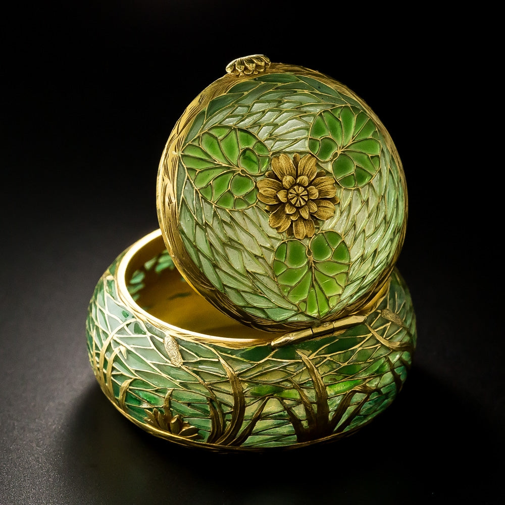French Art Nouveau Plique-à-Jour Pill Box - 11