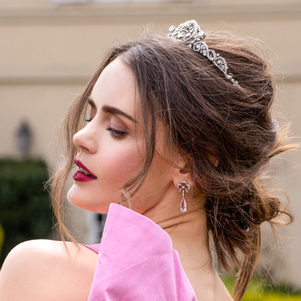 French Belle Epoque Convertible Diamond Necklace/Tiara - GIA - 4