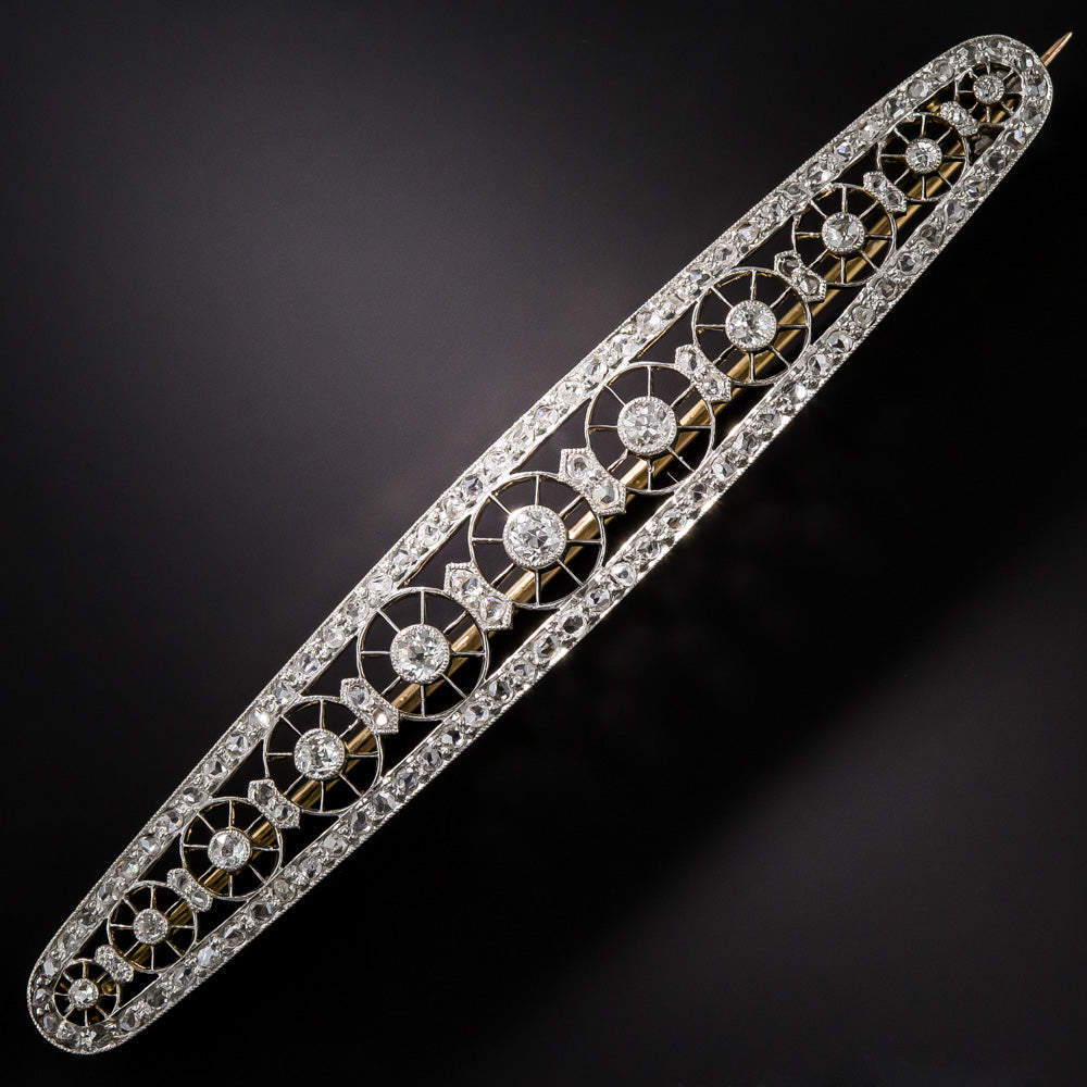 French Belle Époque Diamond Brooch - 5