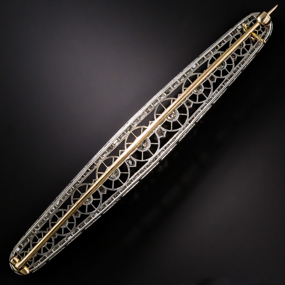 French Belle Époque Diamond Brooch - 6
