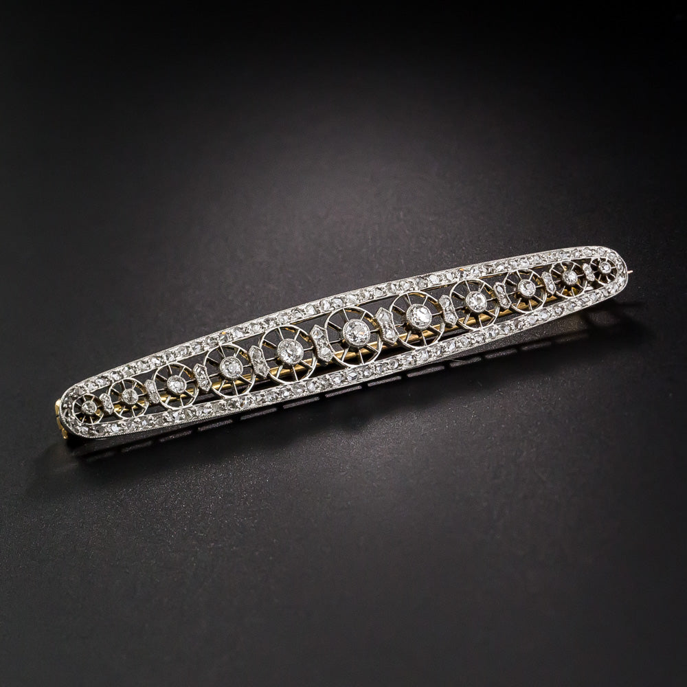 French Belle Époque Diamond Brooch - 7