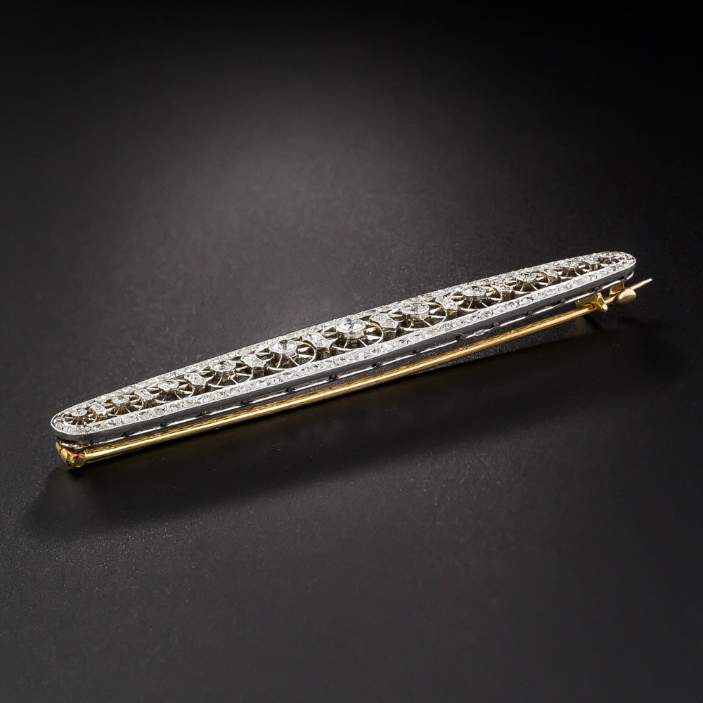 French Belle Époque Diamond Brooch - 8
