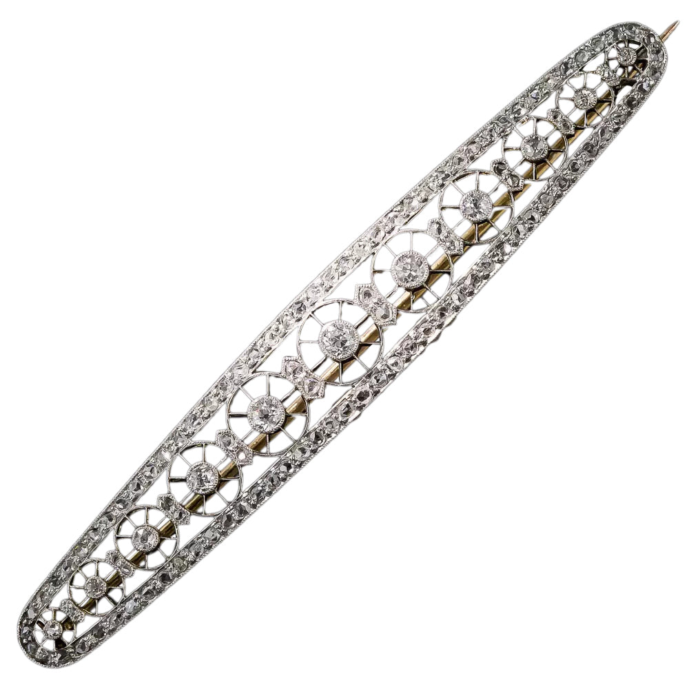 French Belle Époque Diamond Brooch - 10
