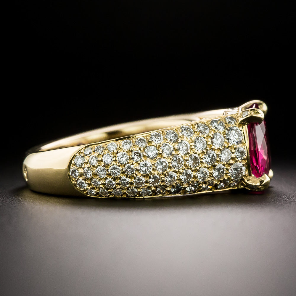French Cartier 3.31 Carat Pink Burmese Sapphire and Diamond Ring - GIA - 4