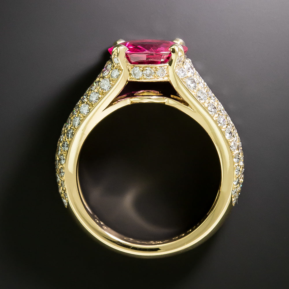 French Cartier 3.31 Carat Pink Burmese Sapphire and Diamond Ring - GIA - 5