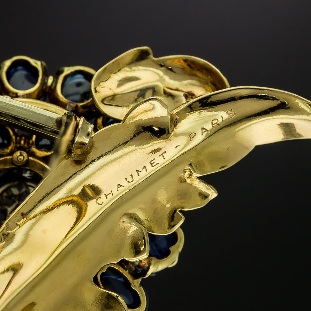 French, Chaumet Sapphire Bracelet, Brooch and Earring Suite - 17