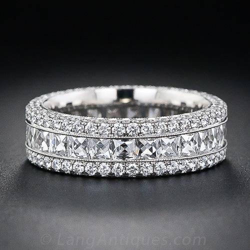 French-Cut Wide Diamond Band