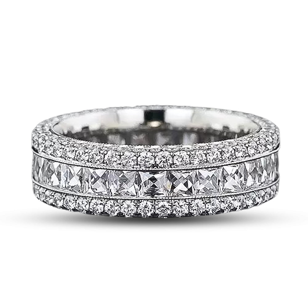 French-Cut Wide Diamond Band - 5