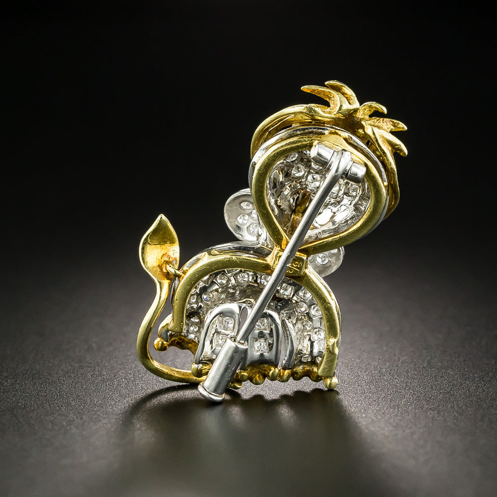 Mid-Century Diamond and Ruby Lion Cub Brooch - 3