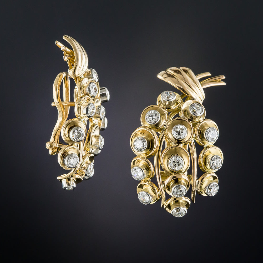 French Mid-Century Diamond Earrings - 5