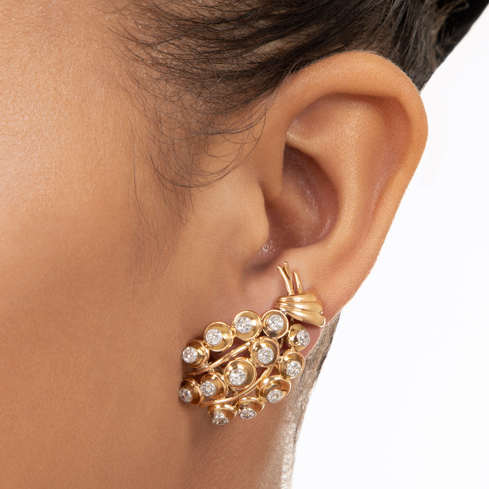 French Mid-Century Diamond Earrings - 6