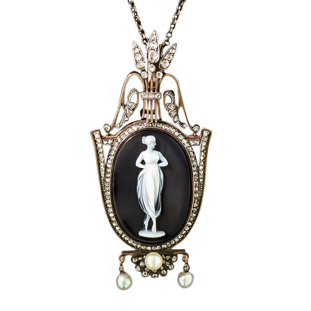 French Neoclassic Hardstone Cameo Lavalière  - 10