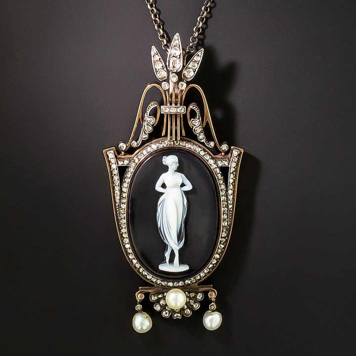 French Neoclassic Hardstone Cameo Lavalière