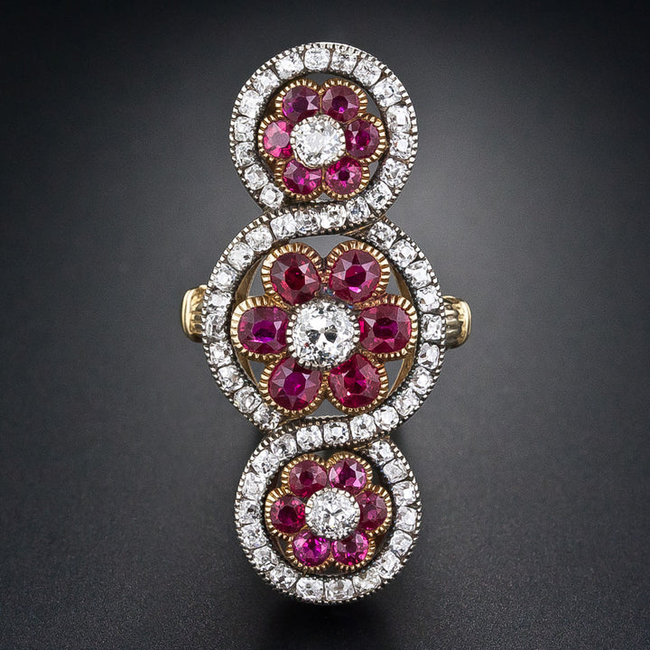 French Victorian Ruby Dinner Ring