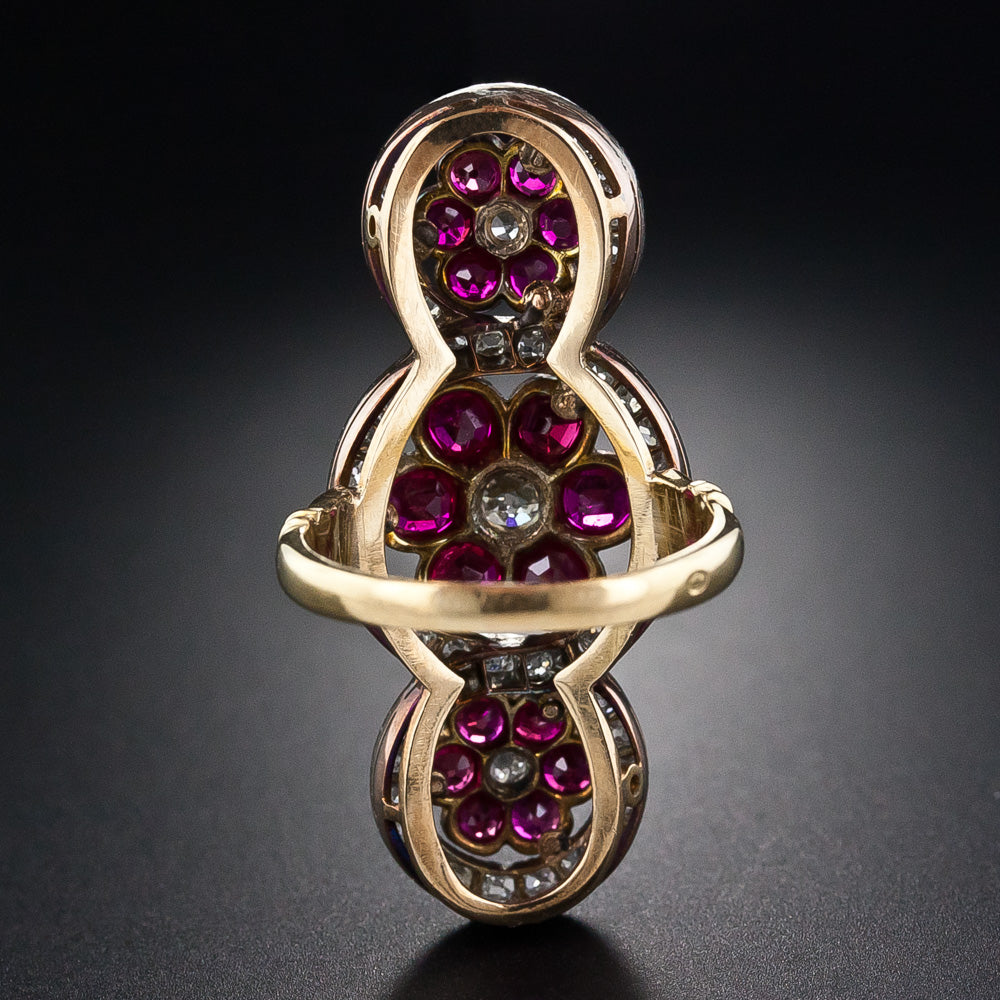 French Victorian Ruby Dinner Ring - 9