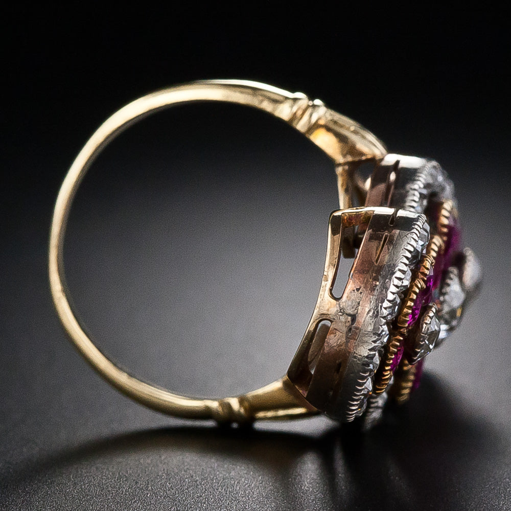 French Victorian Ruby Dinner Ring - 10