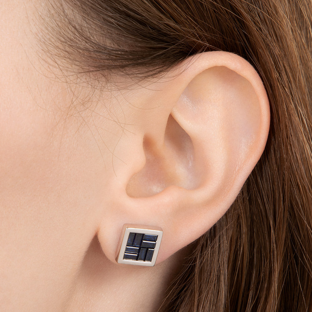 Geometric Sapphire Baguette Earrings - 5