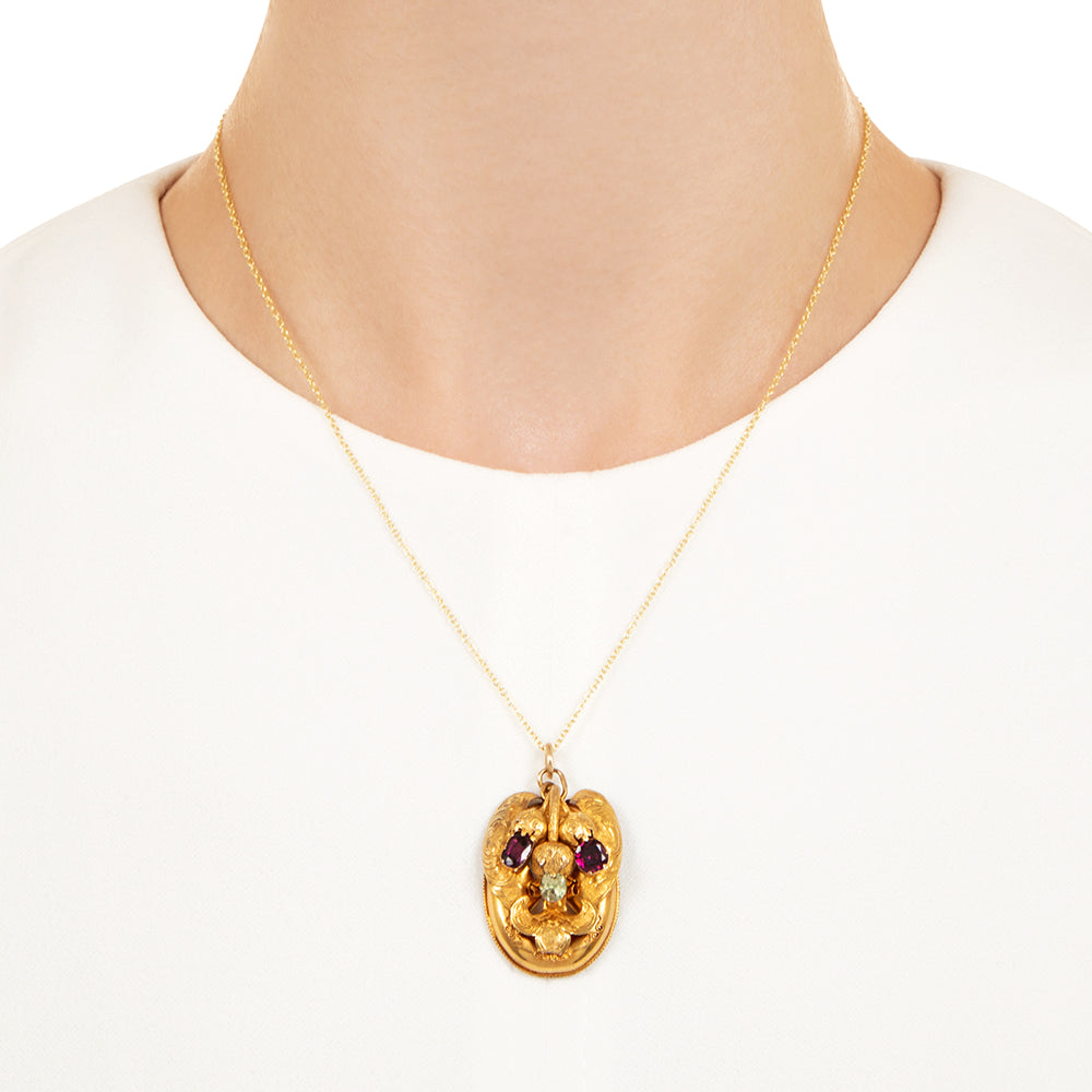 Georgian Garnet and Chrysoberyl Pendant - 3