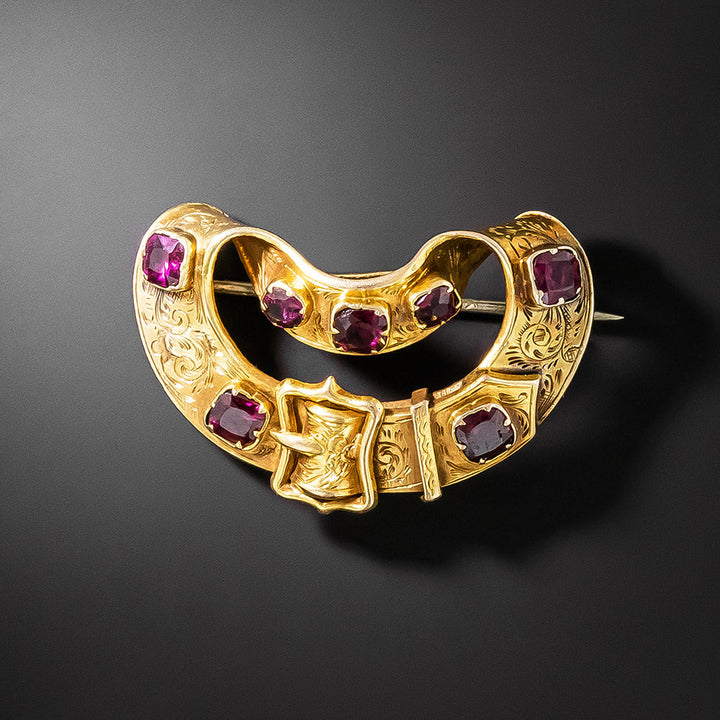 Georgian Garnet Garter Pin