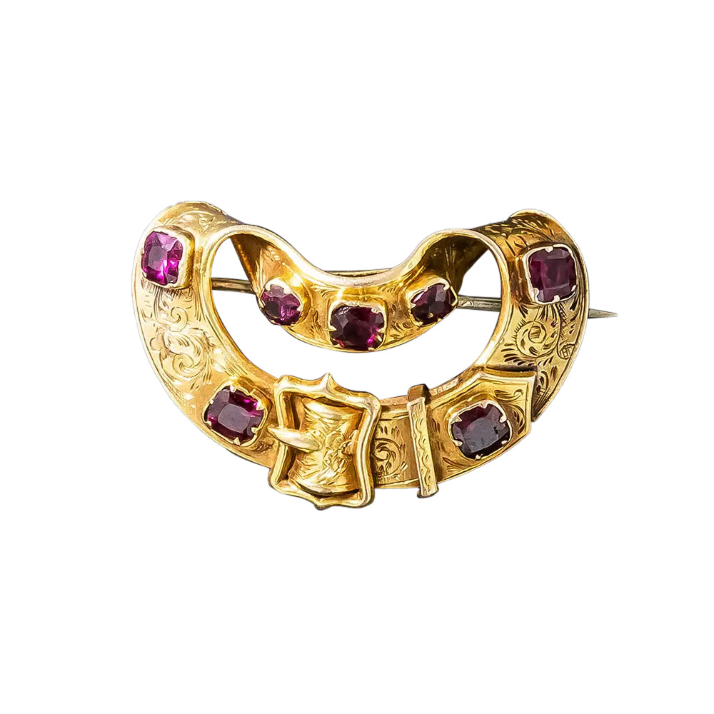 Georgian Garnet Garter Pin - 3