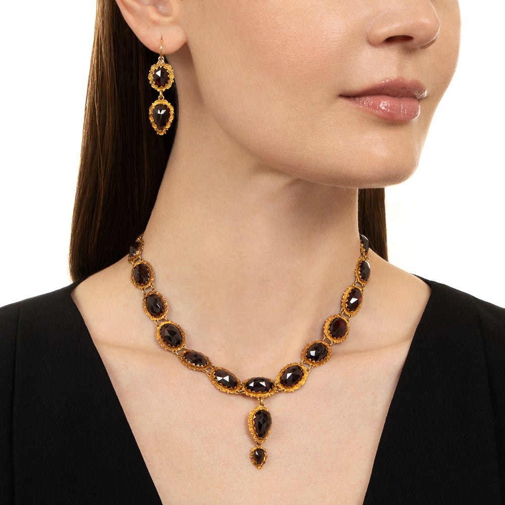 Georgian Garnet Necklace and Earrings, Netherlands - 6