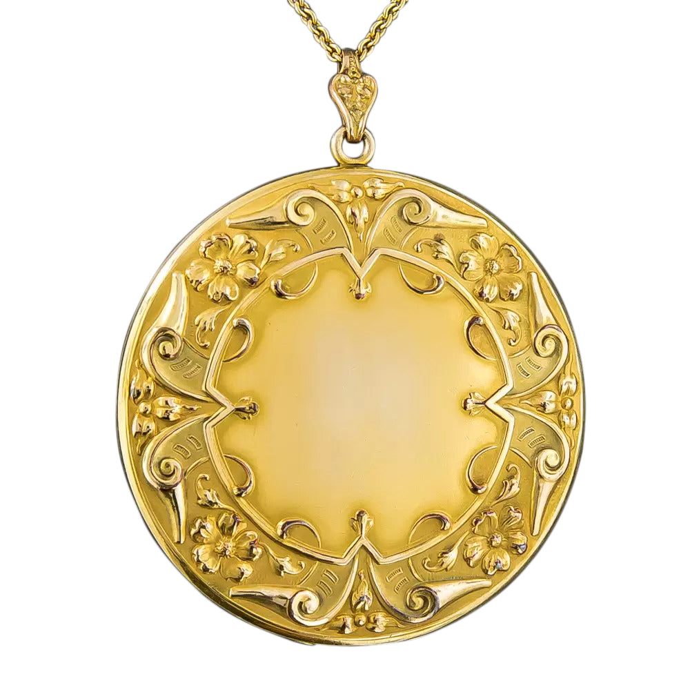 Giant Victorian Gold Filled Locket and Chain - 8