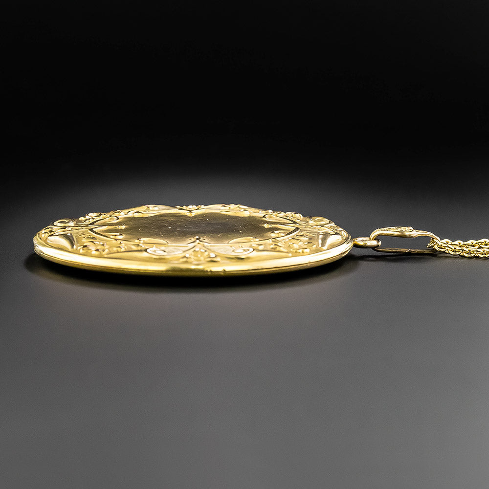 Giant Victorian Gold Filled Locket and Chain - 5