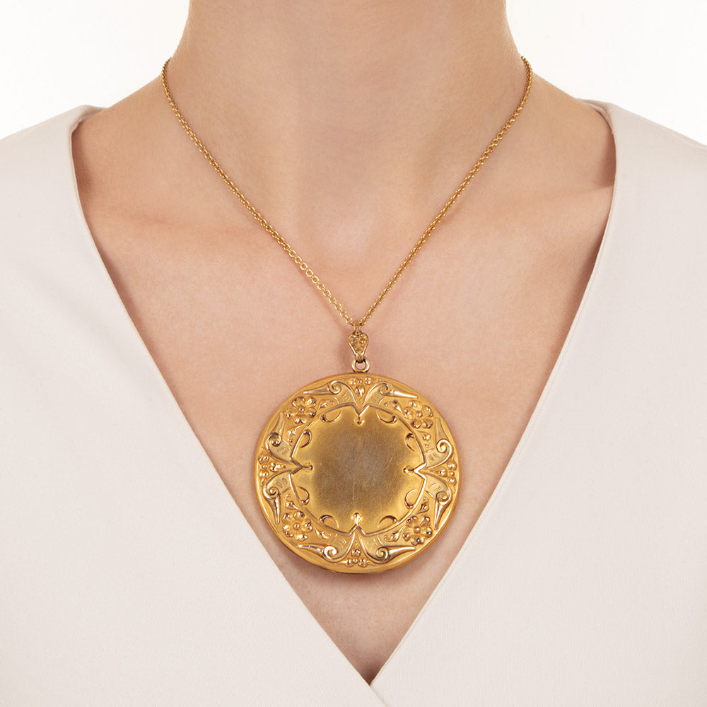 Giant Victorian Gold Filled Locket and Chain - 6