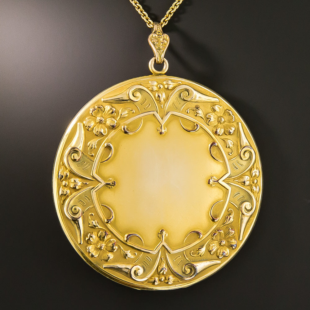 Giant Victorian Gold Filled Locket and Chain - 5