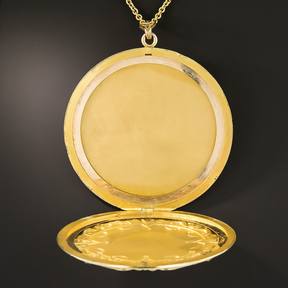 Giant Victorian Gold Filled Locket and Chain - 7