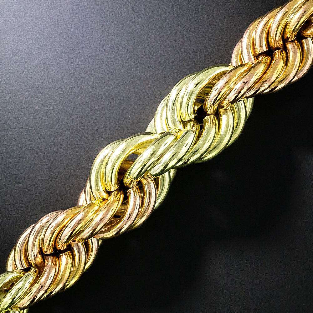 Green and Rose Gold Graduating Rope Chain Bracelet - 3