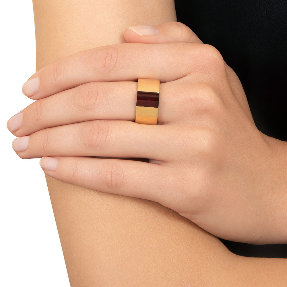 Gucci 18K Garnet Band Ring, Italy - 7