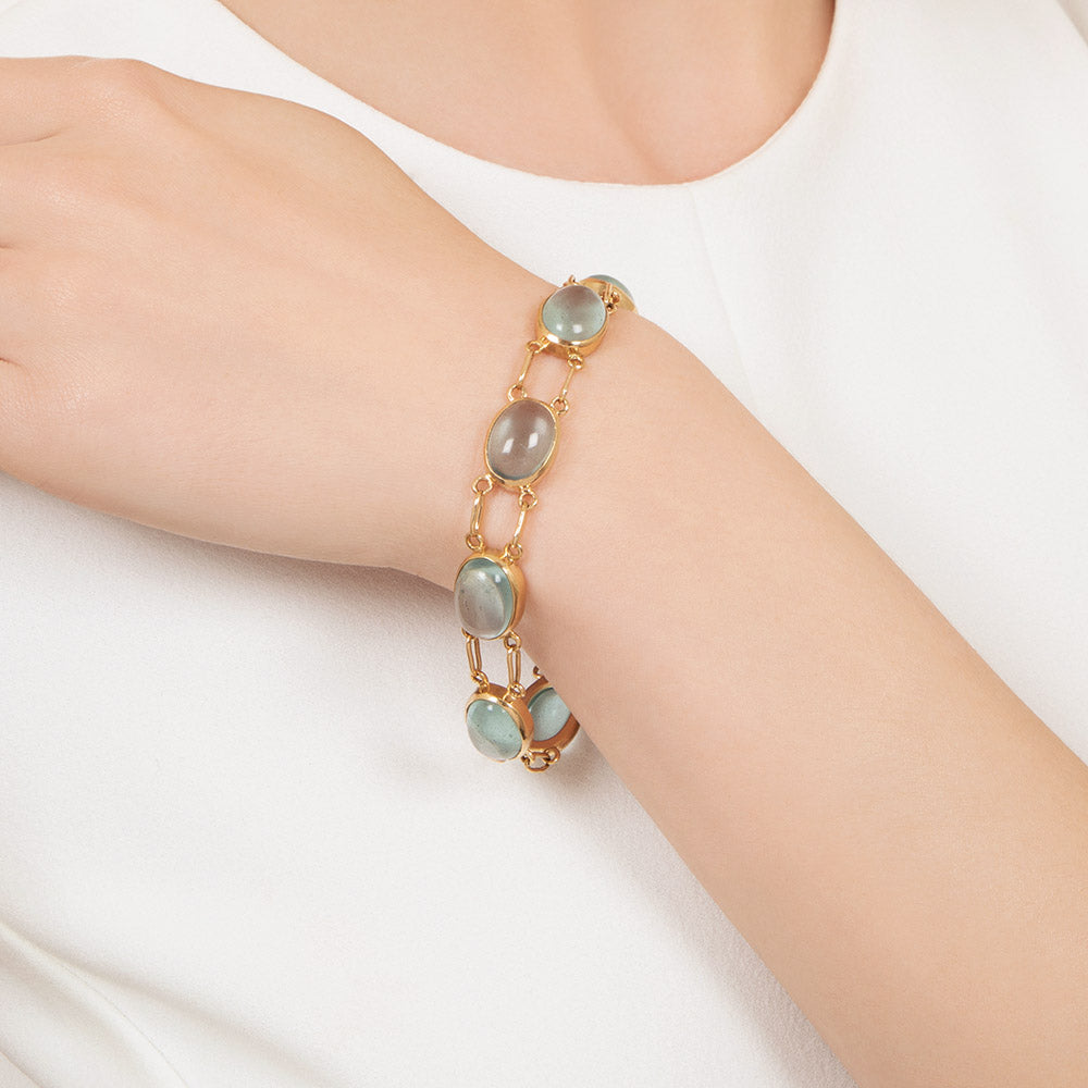 Gump's Aquamarine Cabochon Bracelet - 5