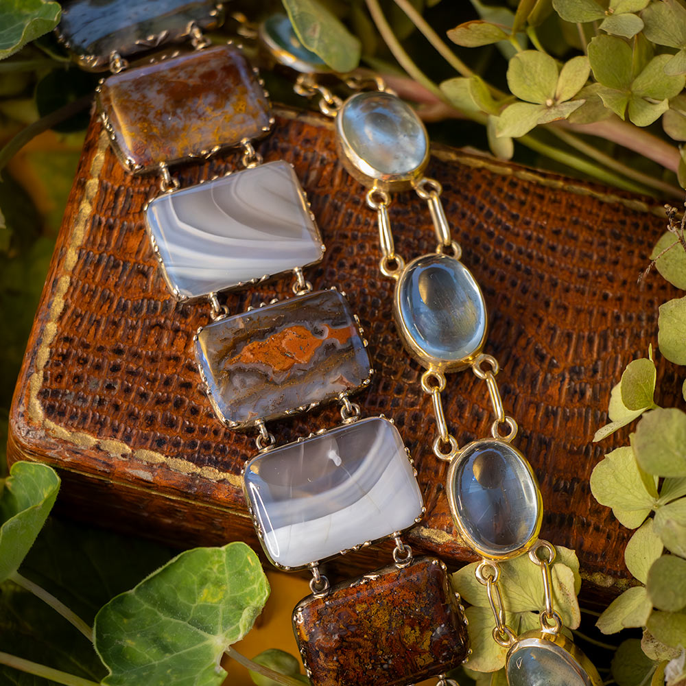 Gump's Aquamarine Cabochon Bracelet - 6