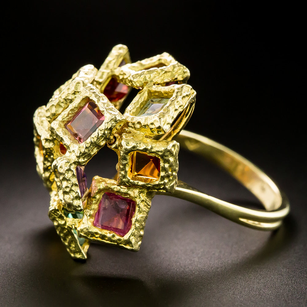 H. Stern Brutalist Multi-Gem Squares 18K Ring - 5