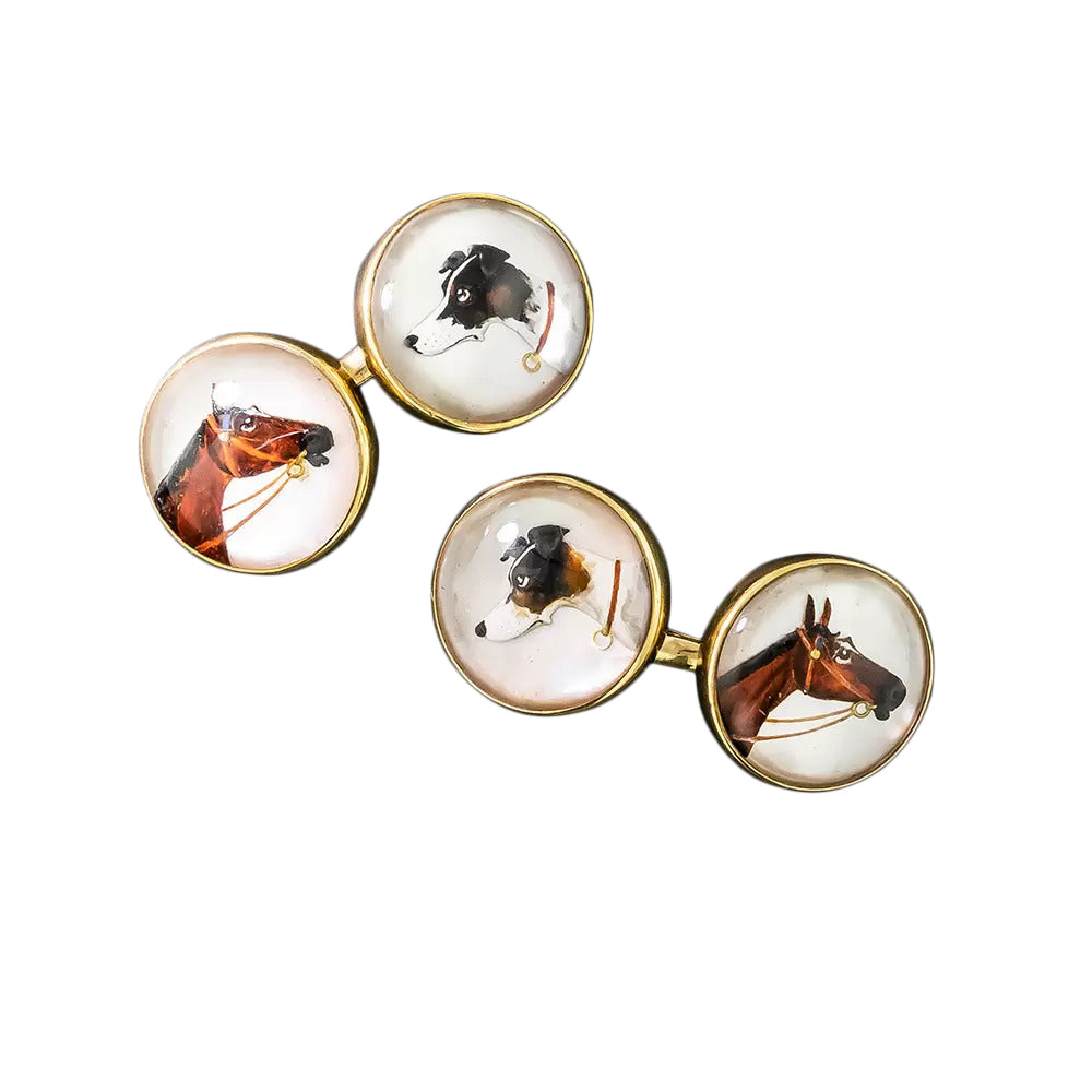 Horse and Hound Essex Crystal Cufflinks - 3