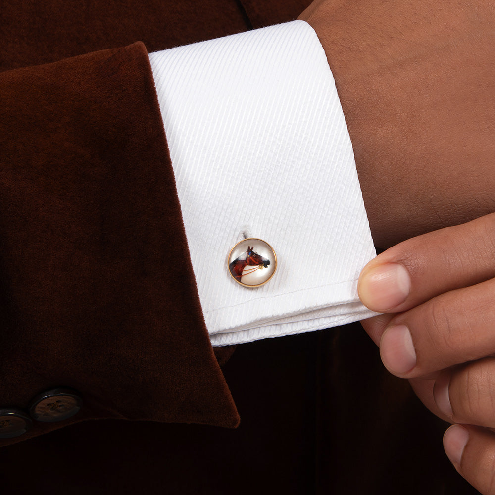Horse and Hound Essex Crystal Cufflinks - 4