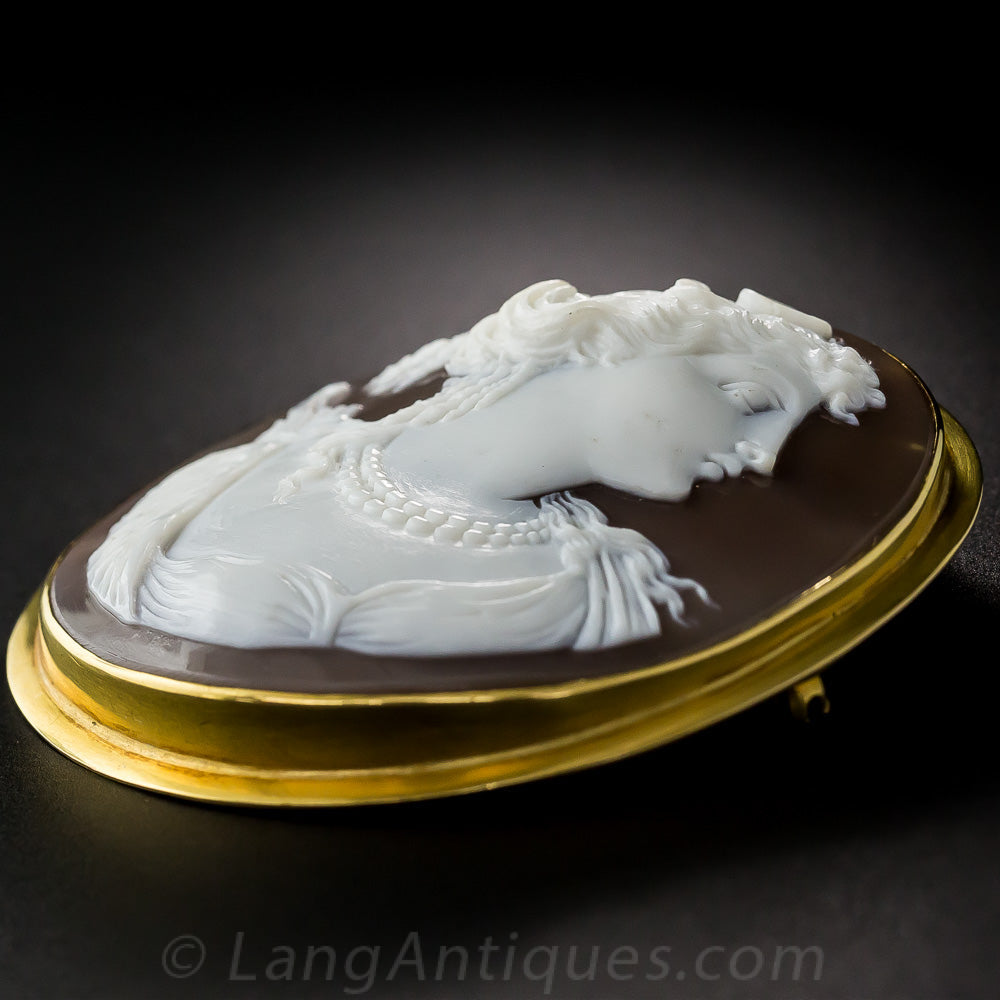 Huntress Diana Shell Cameo Brooch/Pendant - 4
